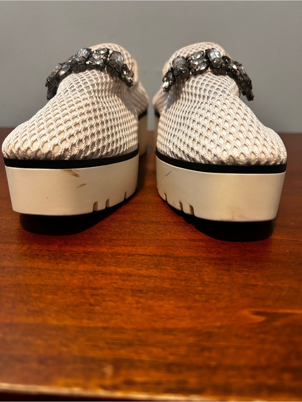 Karl Lagerfeld white Paris Bri Platform slip on Loafers 7.5 - Picture 6 of 14